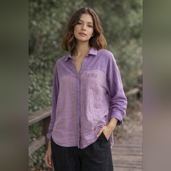 Urban Outfitters Tops - Urban Outfitters,  Out From‎ Under, Lightweight Button Up Blouse, Lilac, Size XS